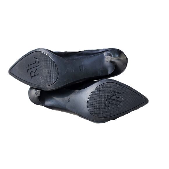 Lauren Ralph Lauren Alani Black Leather Stiletto Heels 9.5 - Picture 8 of 13